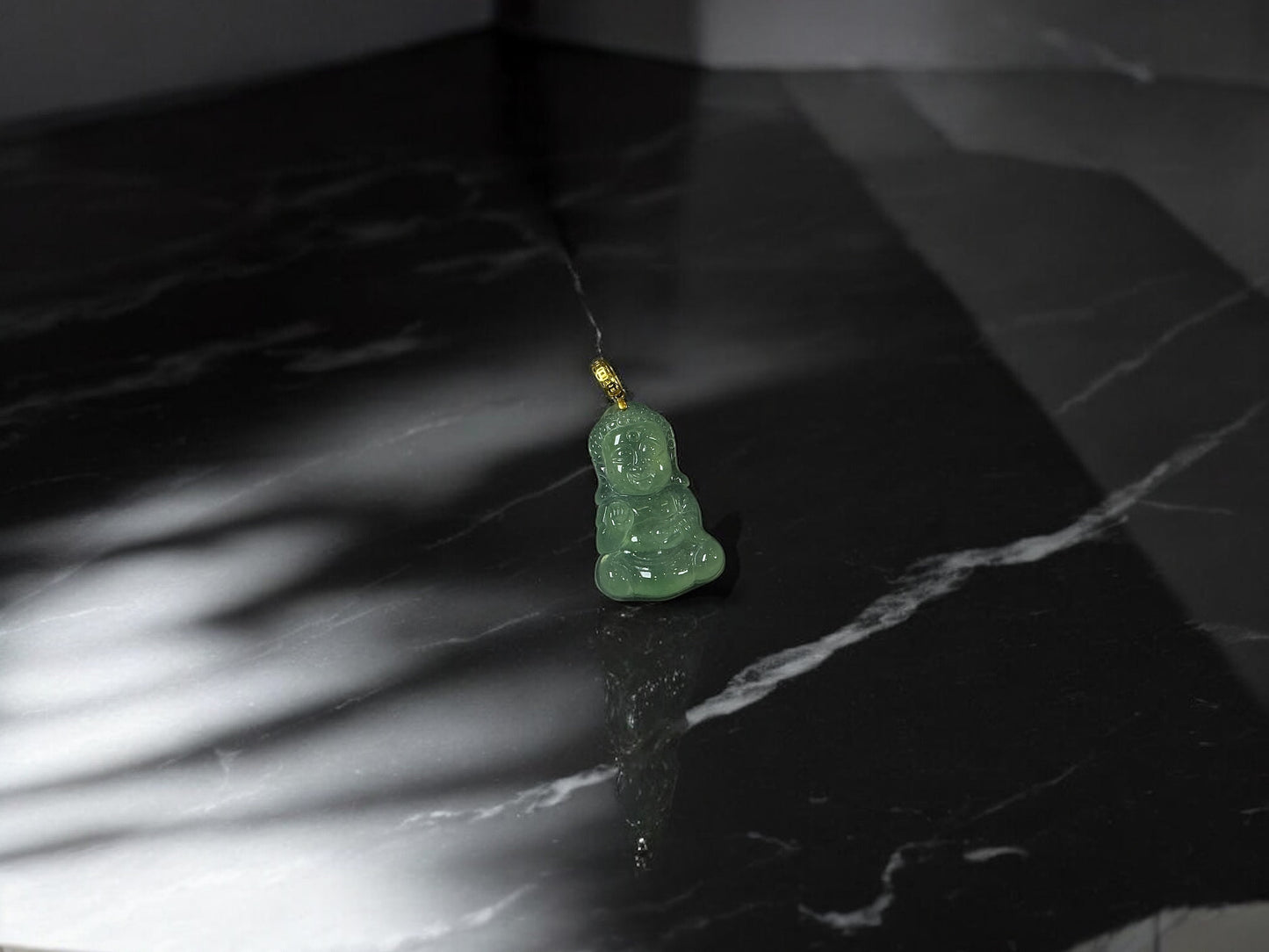 天然緬甸翡翠冰綠Q版釋迦吊墜