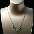 18K白金鑲鑽天然緬甸翡翠冰綠葫蘆頸鏈