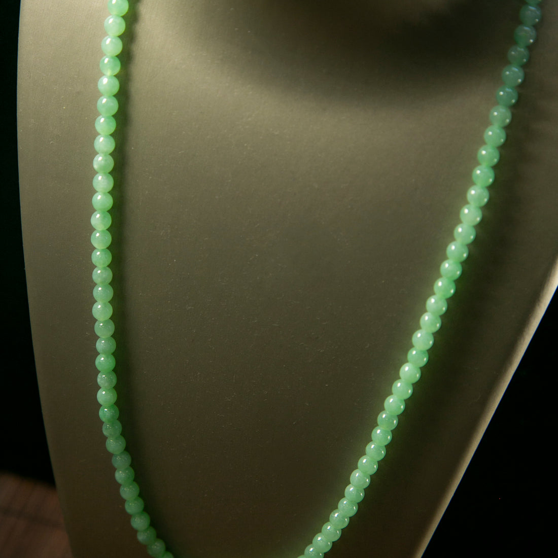 天然緬甸翡翠甜綠珠串