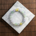 Natural Burmese Jade Multi-Color Icy Beaded Bracelet