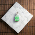 18K Platinum Diamond Natural Burmese Jade Piao Hua Ruyi Pendant