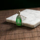 18K Platinum Diamond Natural Burmese Jade Piao Hua Ruyi Pendant