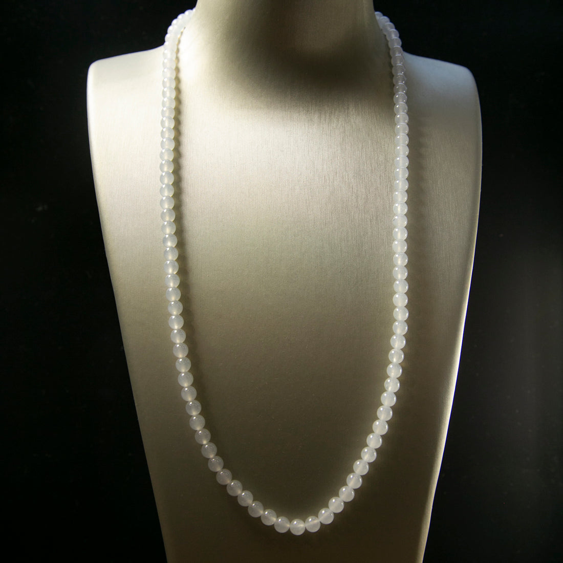 天然緬甸翡翠冰白珠串