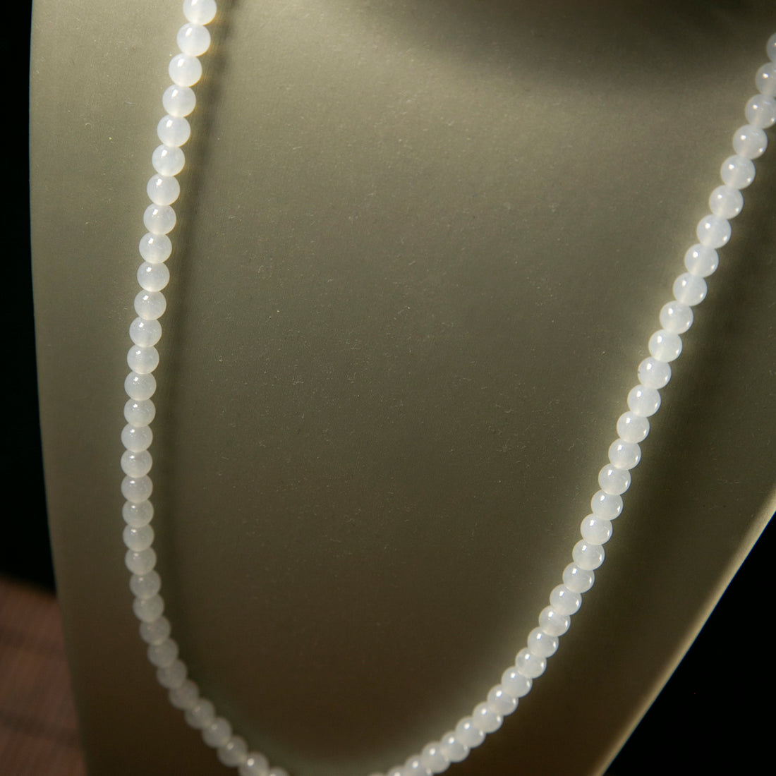 天然緬甸翡翠冰白珠串