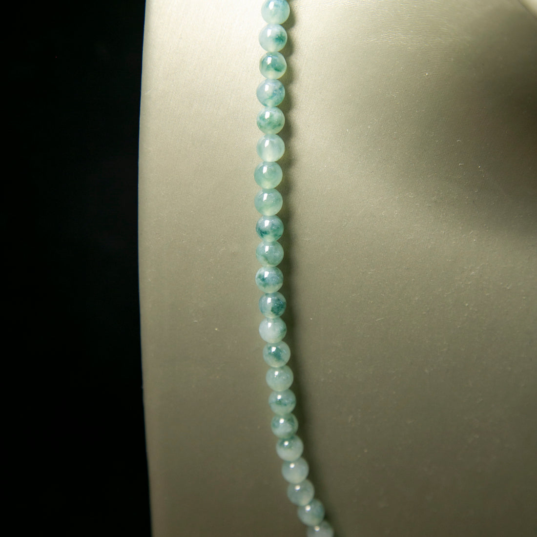 天然緬甸翡翠冰飄藍花珠串