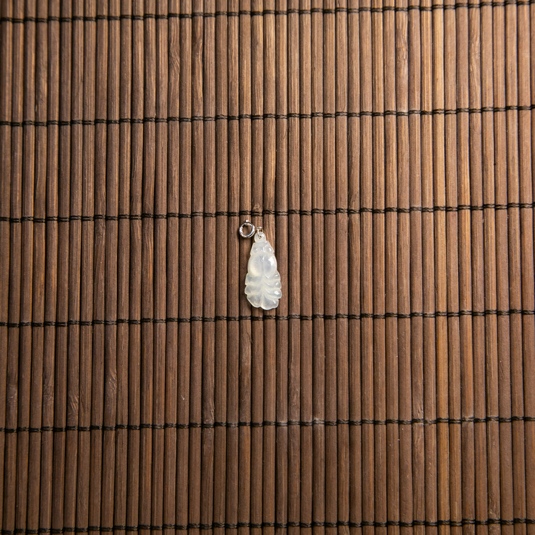 Natural Burmese Jade Icy White Fish Pendant