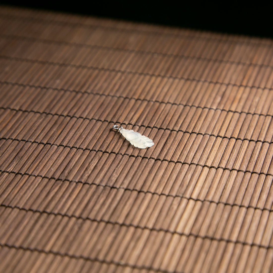 Natural Burmese Jade Icy White Fish Pendant