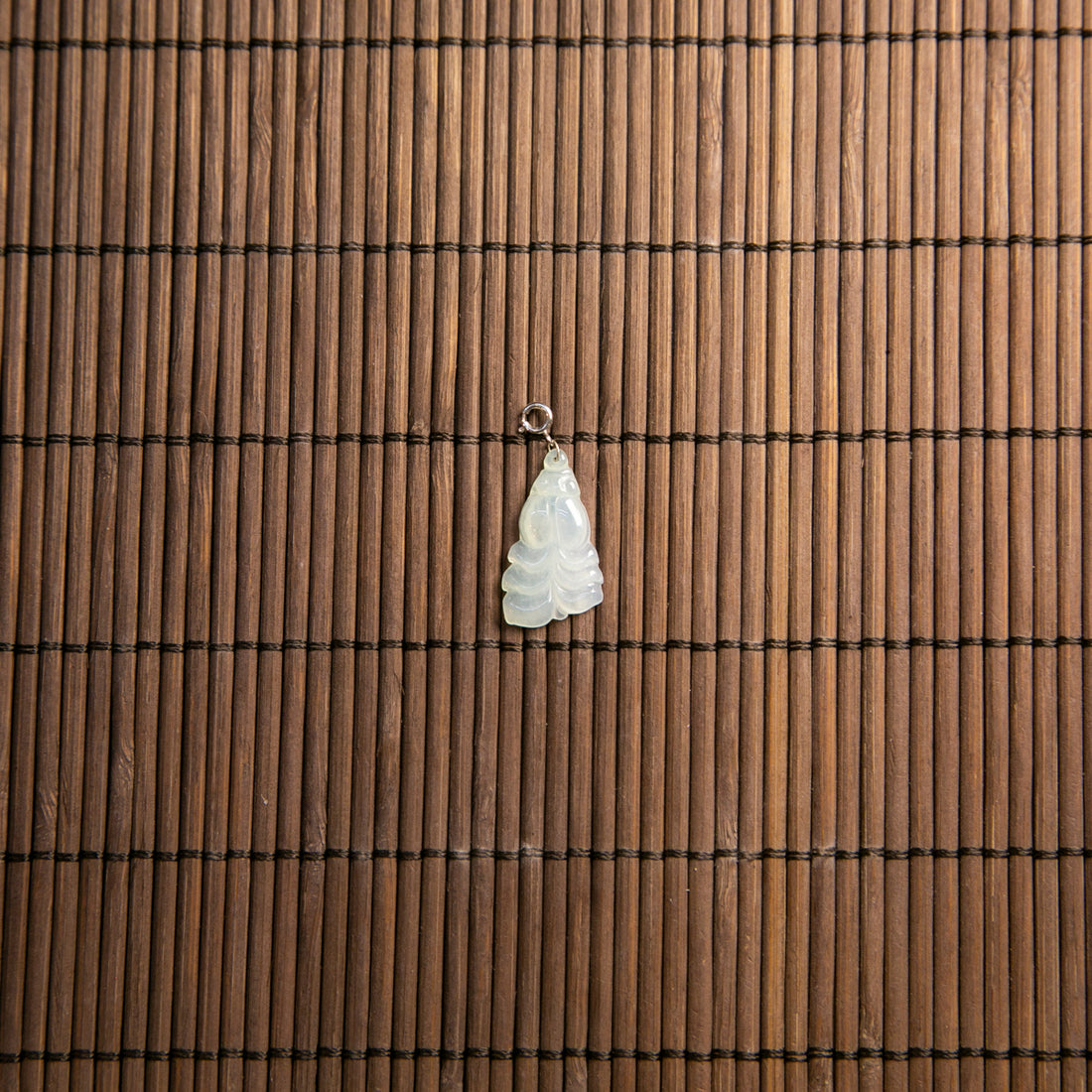 Natural Burmese Jade Icy White Fish Pendant