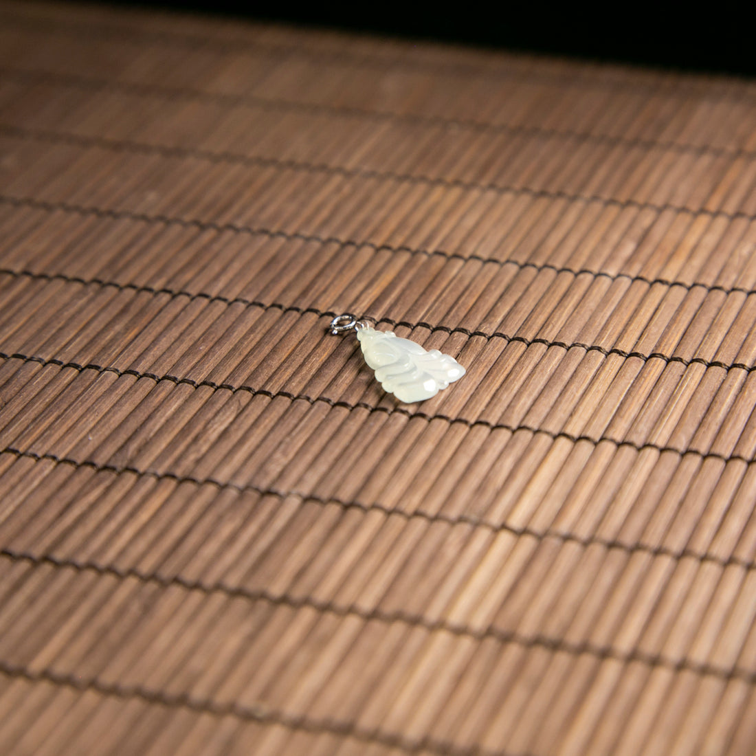 Natural Burmese Jade Icy White Fish Pendant