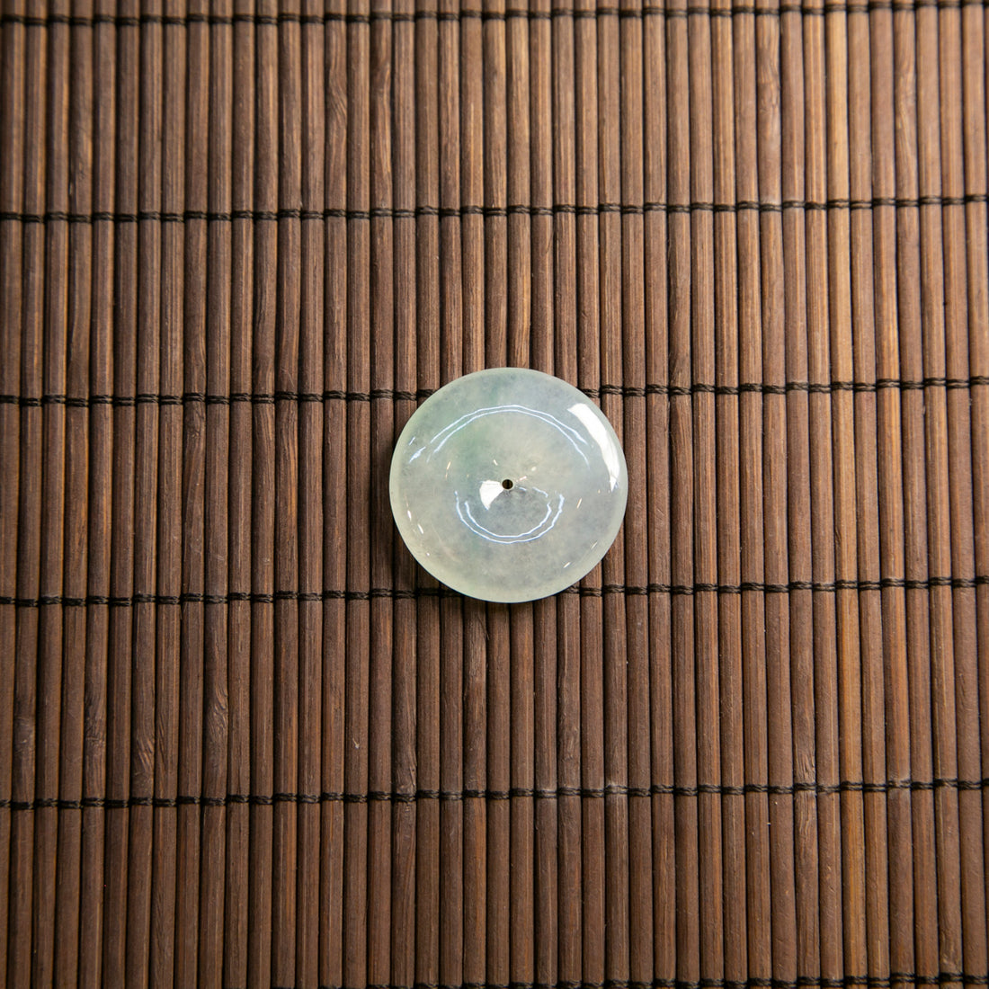 天然緬甸翡翠冰白飄綠平安扣