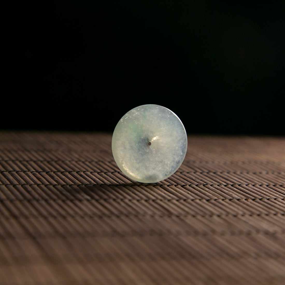 天然緬甸翡翠冰白飄綠平安扣