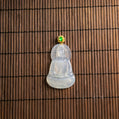 18K黃金鑲鑽天然緬甸翡翠冰白觀音吊飾