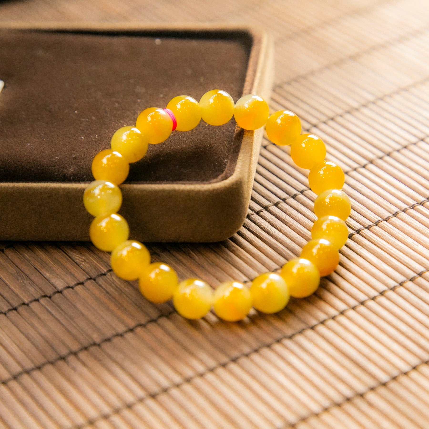 天然緬甸翡翠冰橙黃翡手珠串