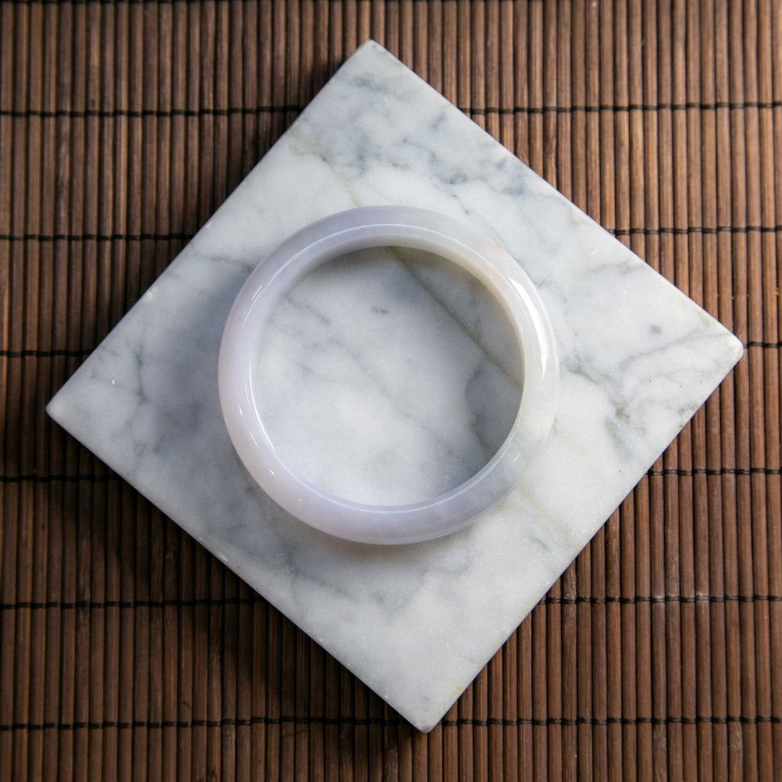 天然緬甸翡翠粉紫灑金正圈手鐲 (適合圈口 52-54)