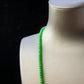 Natural Burmese Jade Bright Green Piao Hua Beaded Necklace