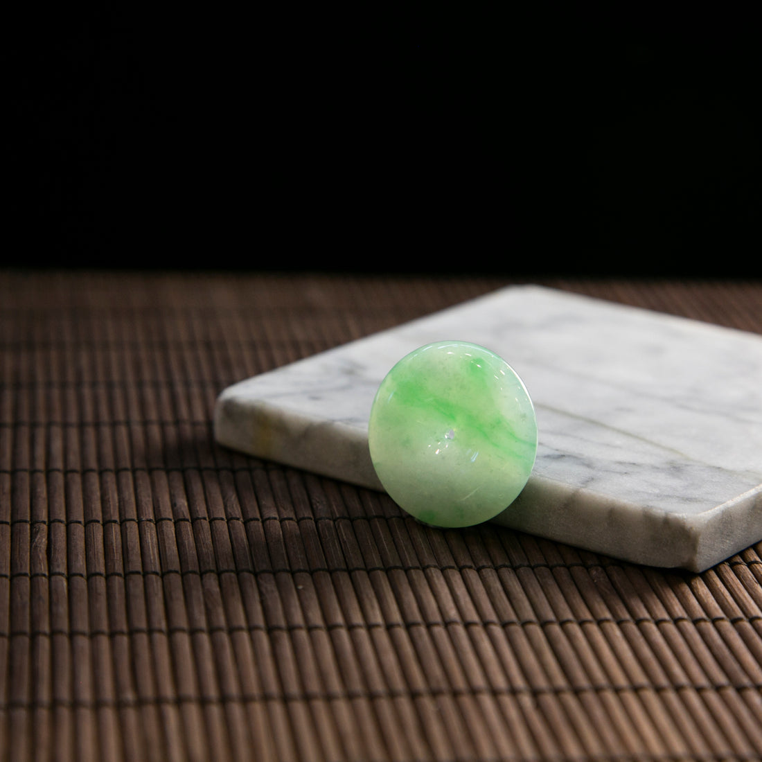 天然緬甸翡翠白底青平安扣