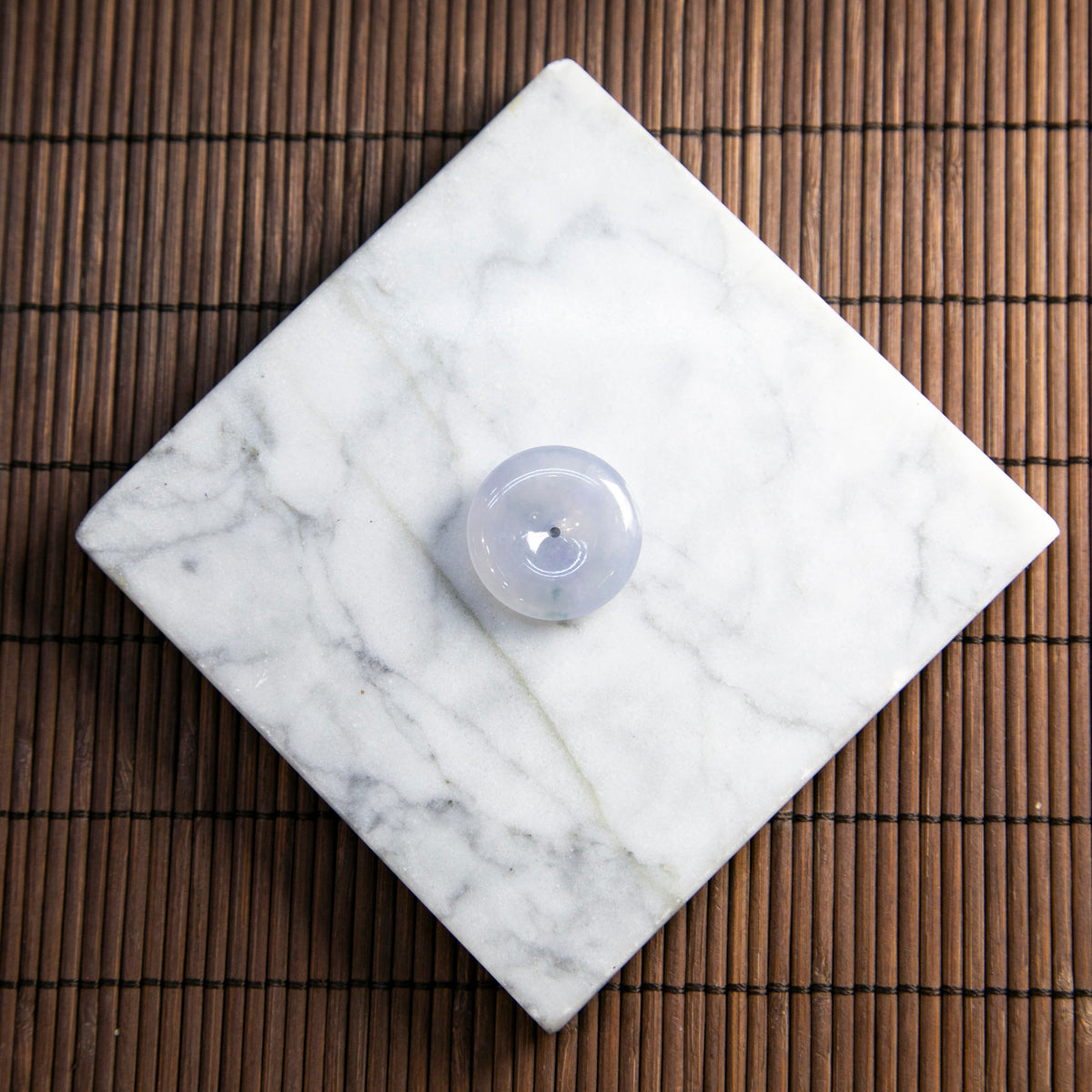 天然緬甸翡翠粉紫飄藍花平安扣