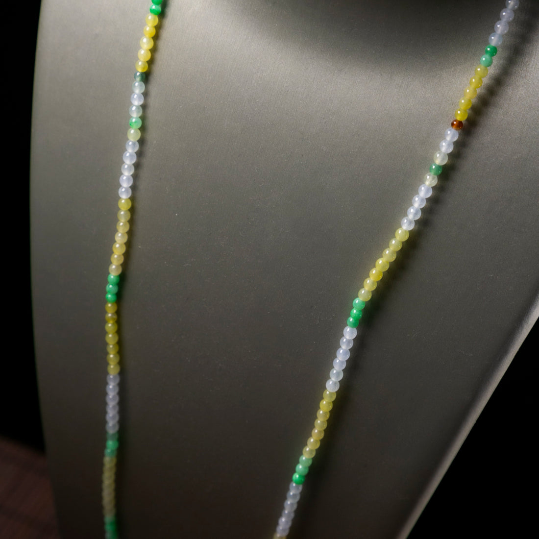 天然緬甸翡翠冰種多寶小米珠串