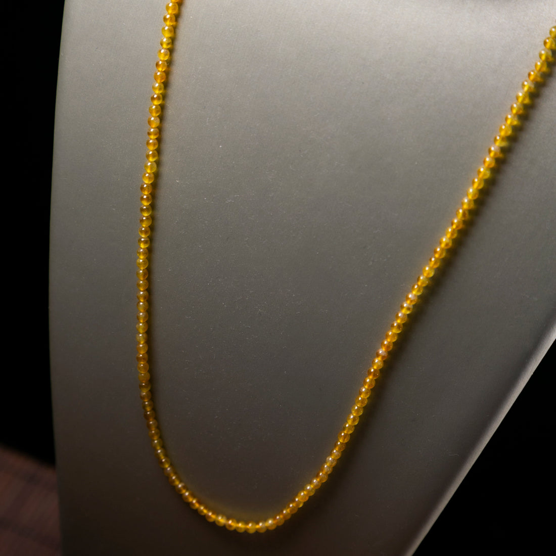 天然緬甸翡翠冰種黃翡小米珠串