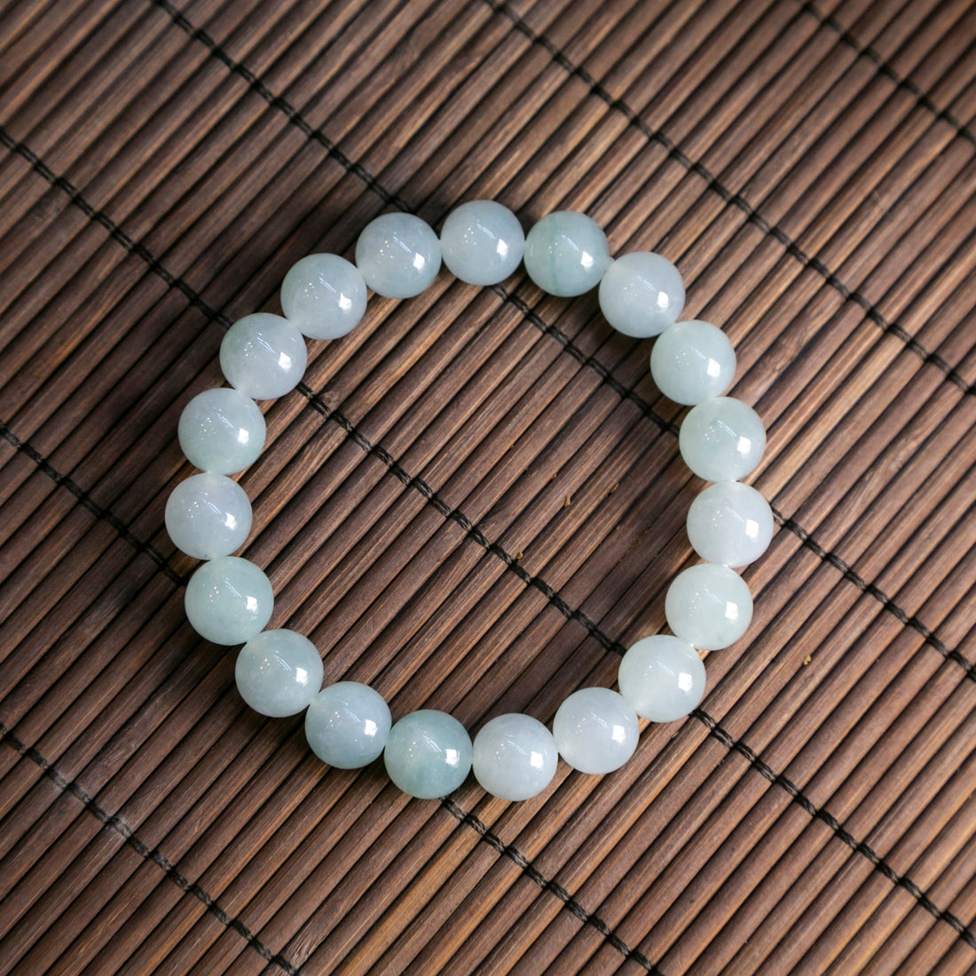 天然緬甸翡翠冰飄花大珠手串