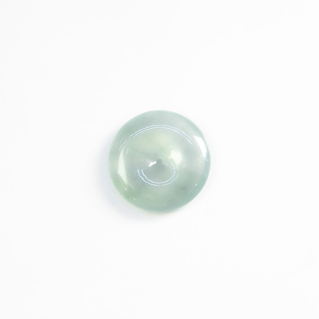 Natural Burmese Jade Lustrous Icy Bluish Green Piao Hua Ping An Donut