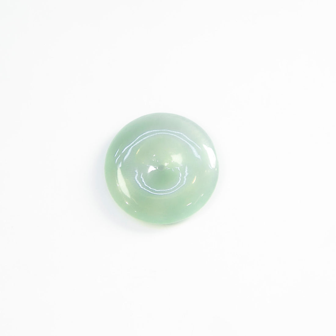 Natural Burmese Jade Lustrous Icy Bluish Green Piao Hua Ping An Donut