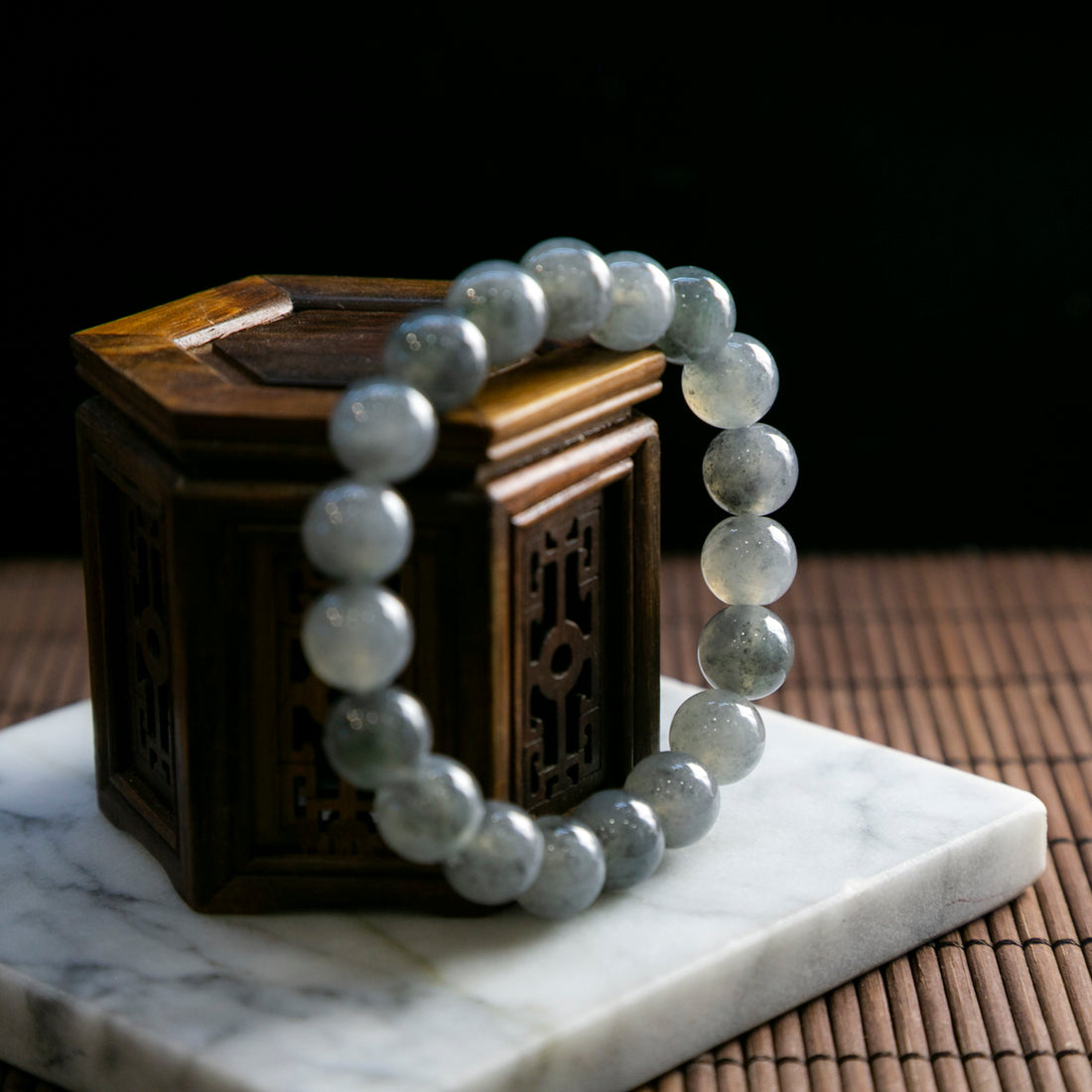 天然緬甸翡翠烏雞大珠手串