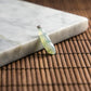 18K Gold Natural Burmese Jade Icy Piao Hua Bean Pendant