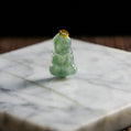 18K Gold Natural Burmese Jade Icy Green Baby Buddha Pendant