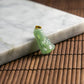 18K Gold Natural Burmese Jade Icy Green Baby Buddha Pendant