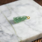 18K Gold Natural Burmese Jade Icy Green Baby Buddha Pendant