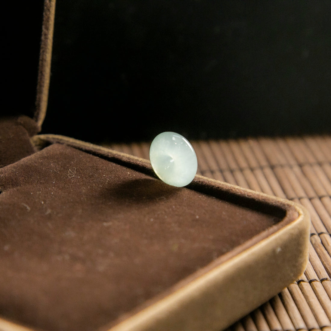 天然緬甸翡翠冰淡綠平安扣