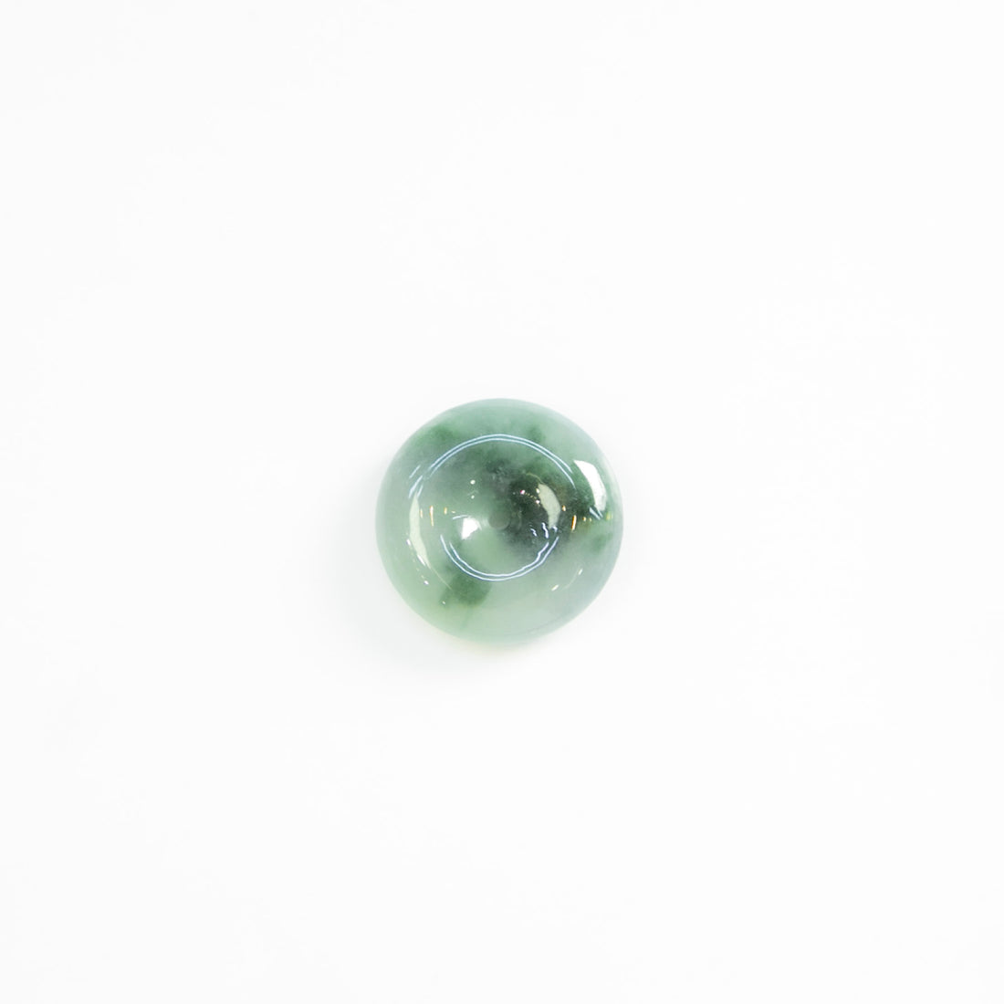 天然緬甸翡翠冰藍綠底飄花平安扣