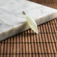 18K Gold Natural Burmese Jade Icy White Corn Pendant