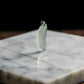 18K Gold Natural Burmese Jade Icy White Loofa Pendant