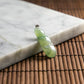 18K Gold Natural Burmese Jade Piao Hua Bean Pendant