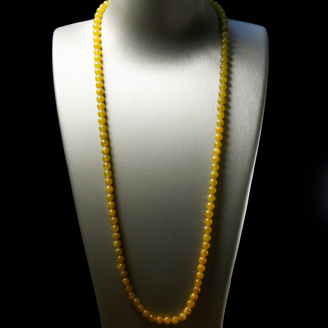 天然緬甸翡翠黃翡珠串