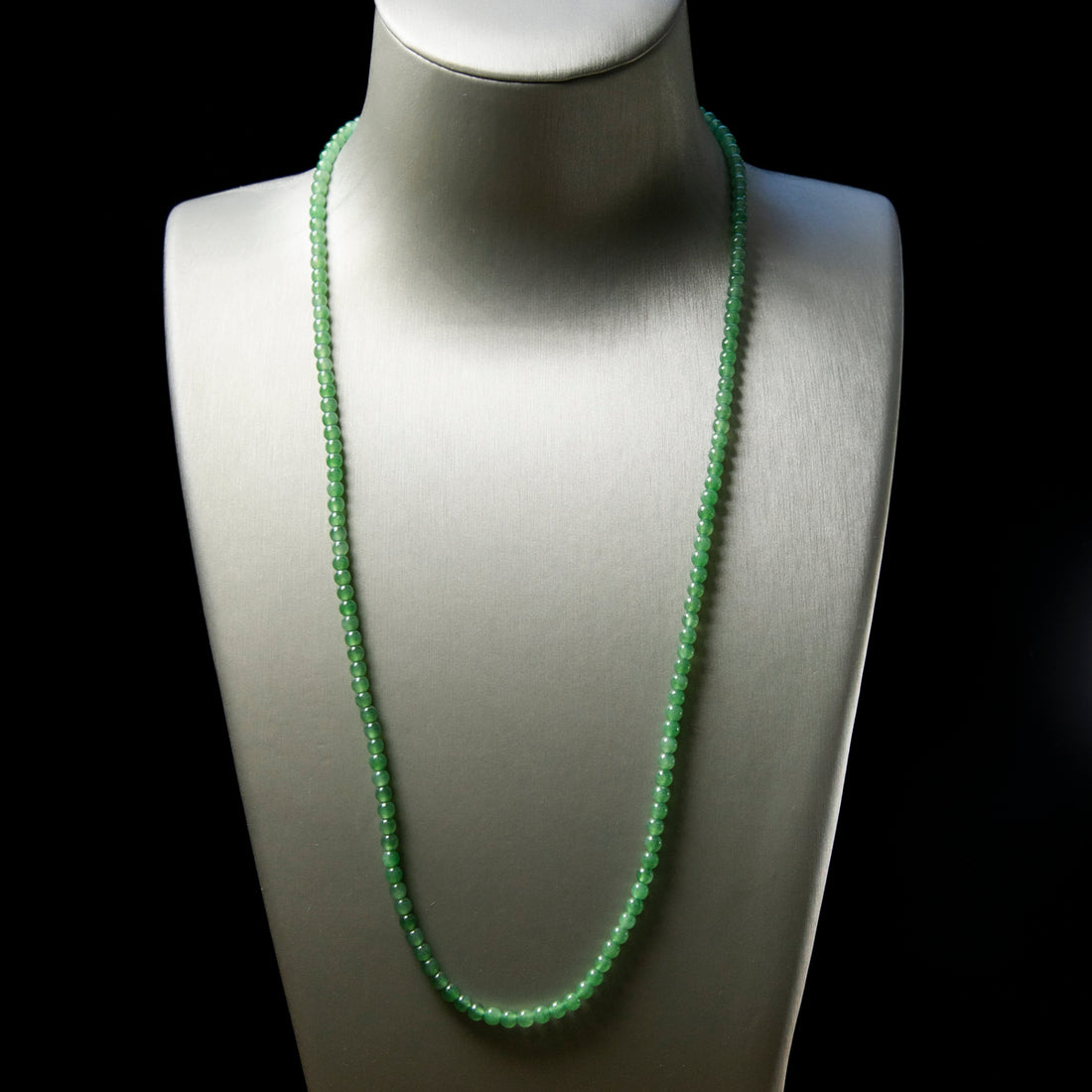 天然緬甸翡翠淡綠珠串