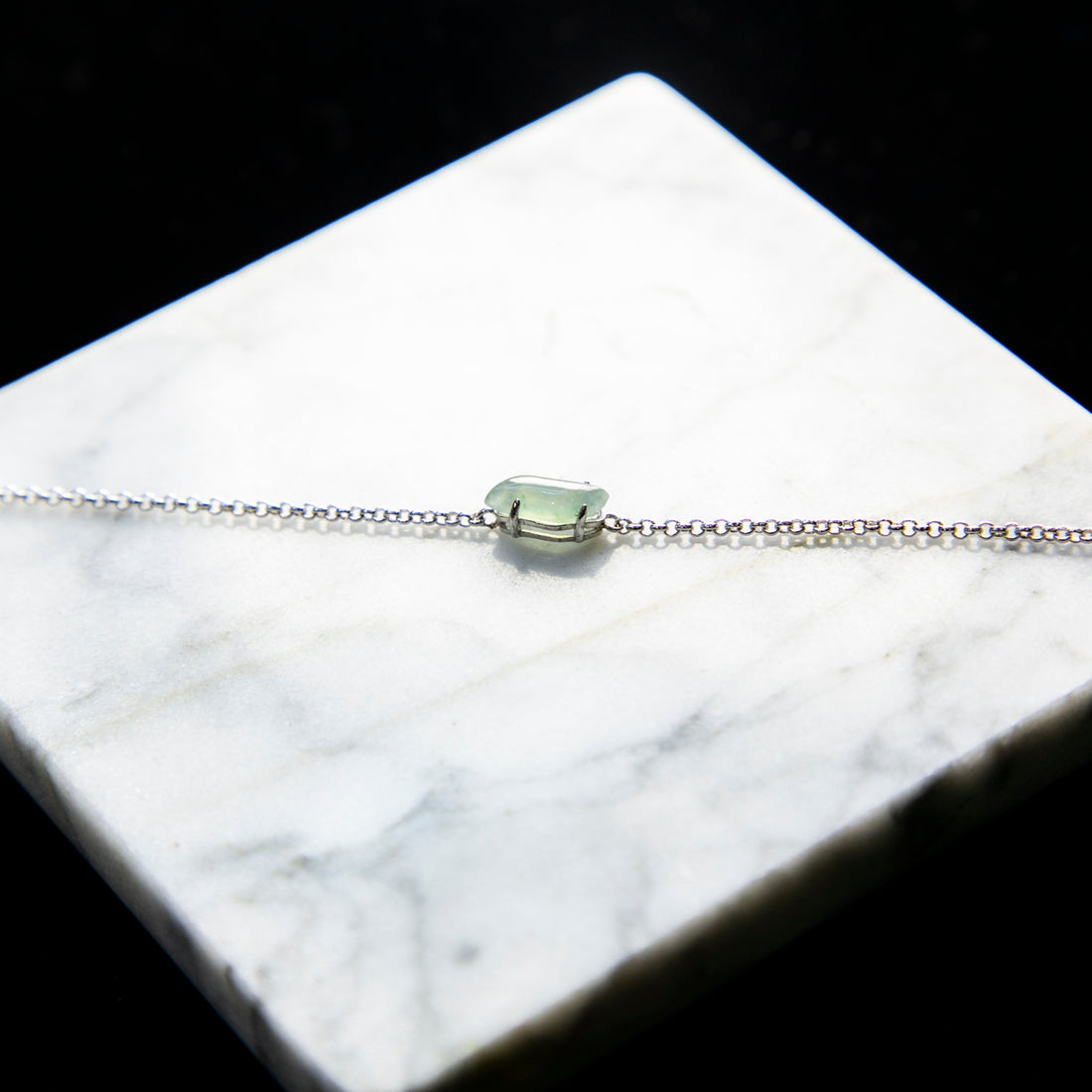 S925 Natural Burmese Jade Icy Piao Hua Bracelet