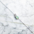 S925鑲鋯石天然緬甸翡翠冰淡綠葫蘆手鍊