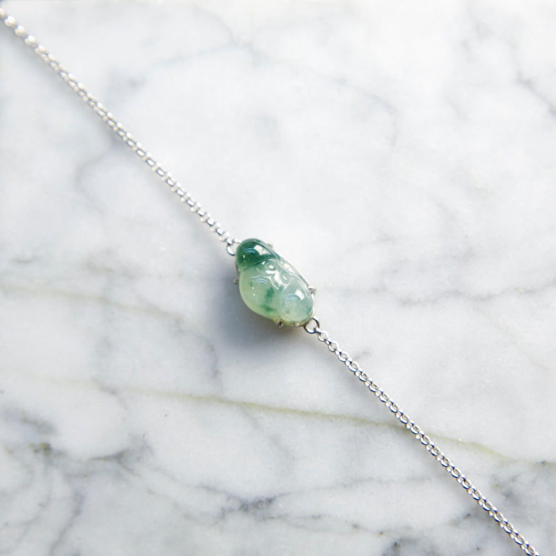 S925 Natural Burmese Jade Piao Hua Crab Bracelet