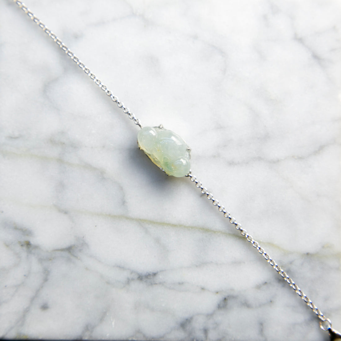 S925 Natural Burmese Jade Piao Hua Crab Bracelet