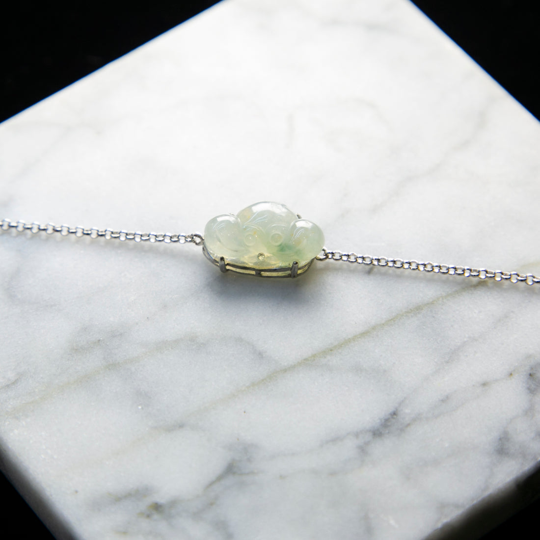 S925 Natural Burmese Jade Piao Hua Crab Bracelet