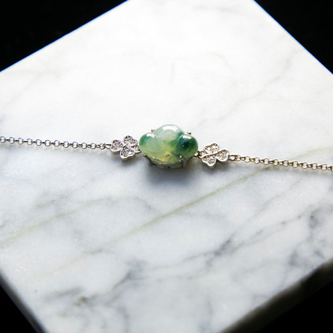 S925 Zircon Natural Burmese Jade Piao Hua Crab Bracelet