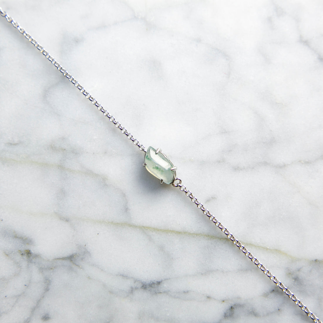 S925 Natural Burmese Jade Icy Piao Hua Bracelet