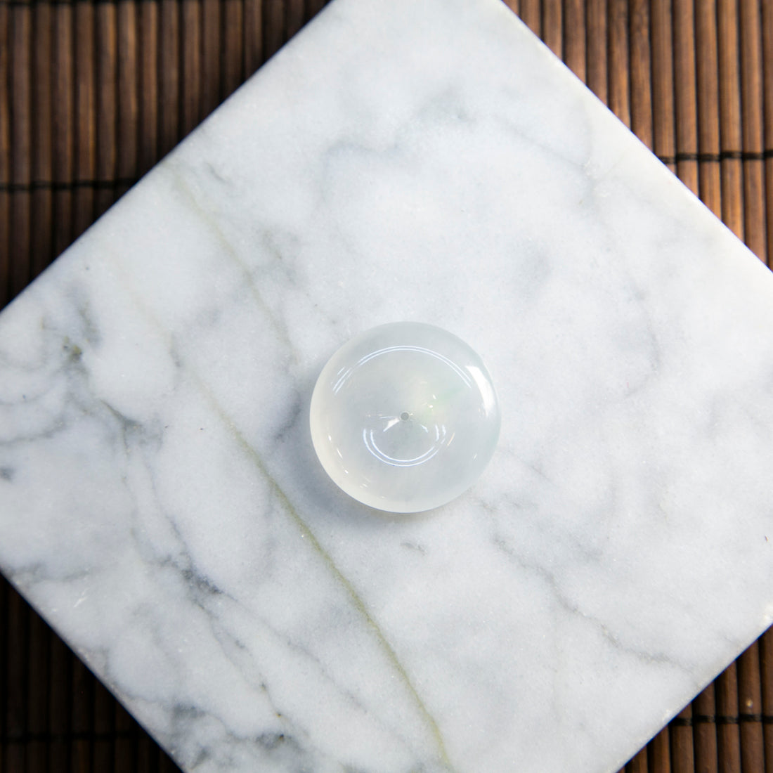 天然緬甸翡翠冰白飄綠平安扣