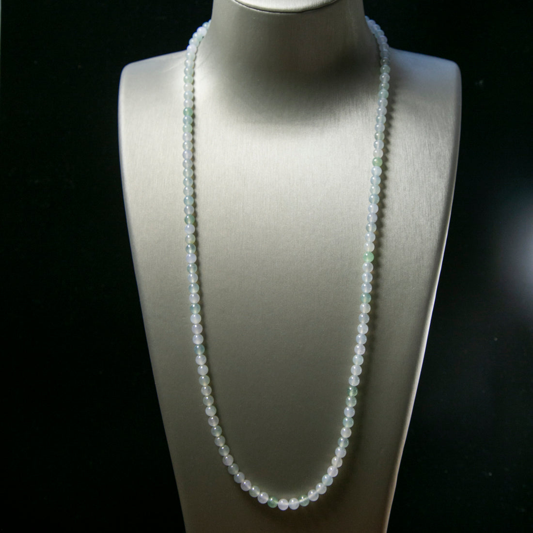 天然緬甸翡翠冰飄花珠串