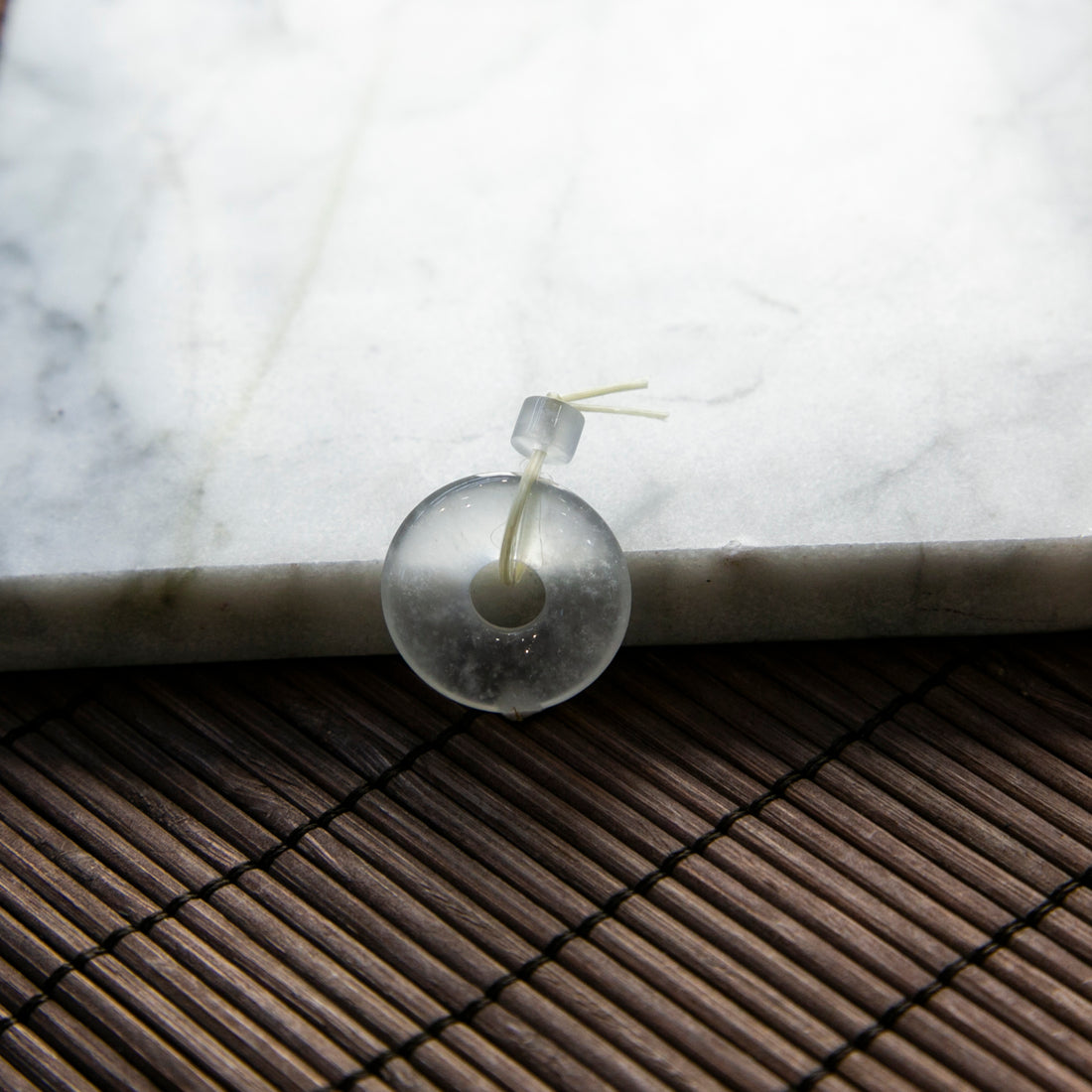 天然緬甸翡翠高冰白水泡扣