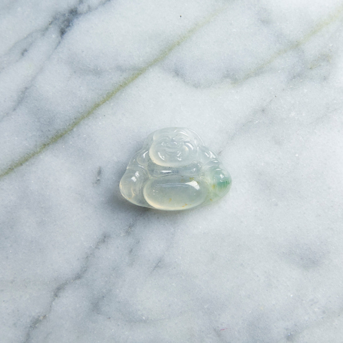 天然緬甸翡翠冰飄綠笑佛裸石