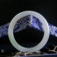 Natural Burmese Jade Icy Green & Purple Half Circle Bangle (Fits 54-56mm Wrists)